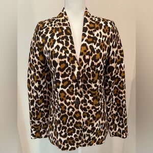 J. Crew Linen Leopard Print Blazer - Women’s Size 4